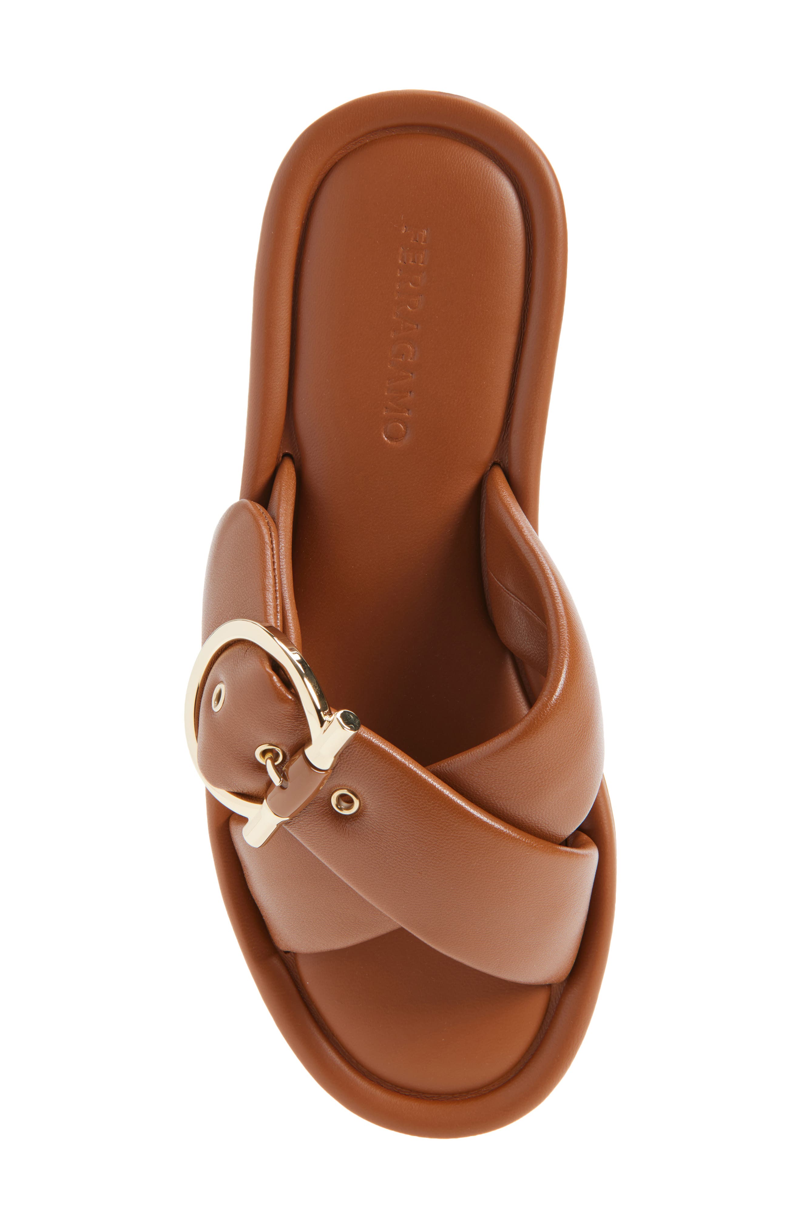 Elyzia Gancio Buckle Slide Sandal, Alternate, color, BROWN