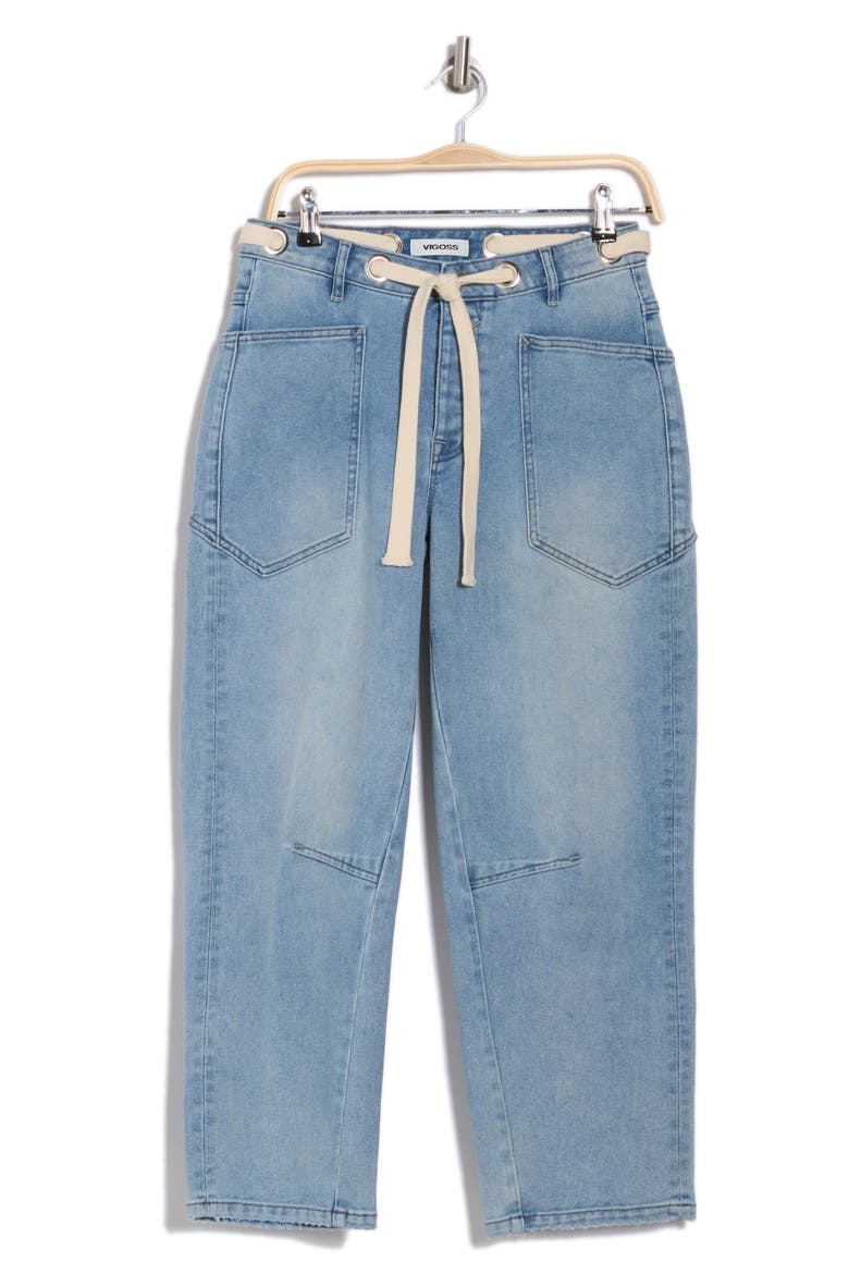 Baggy Porkchop Pocket Ankle Crop Jeans, Alternate, color, LIGHT WASH