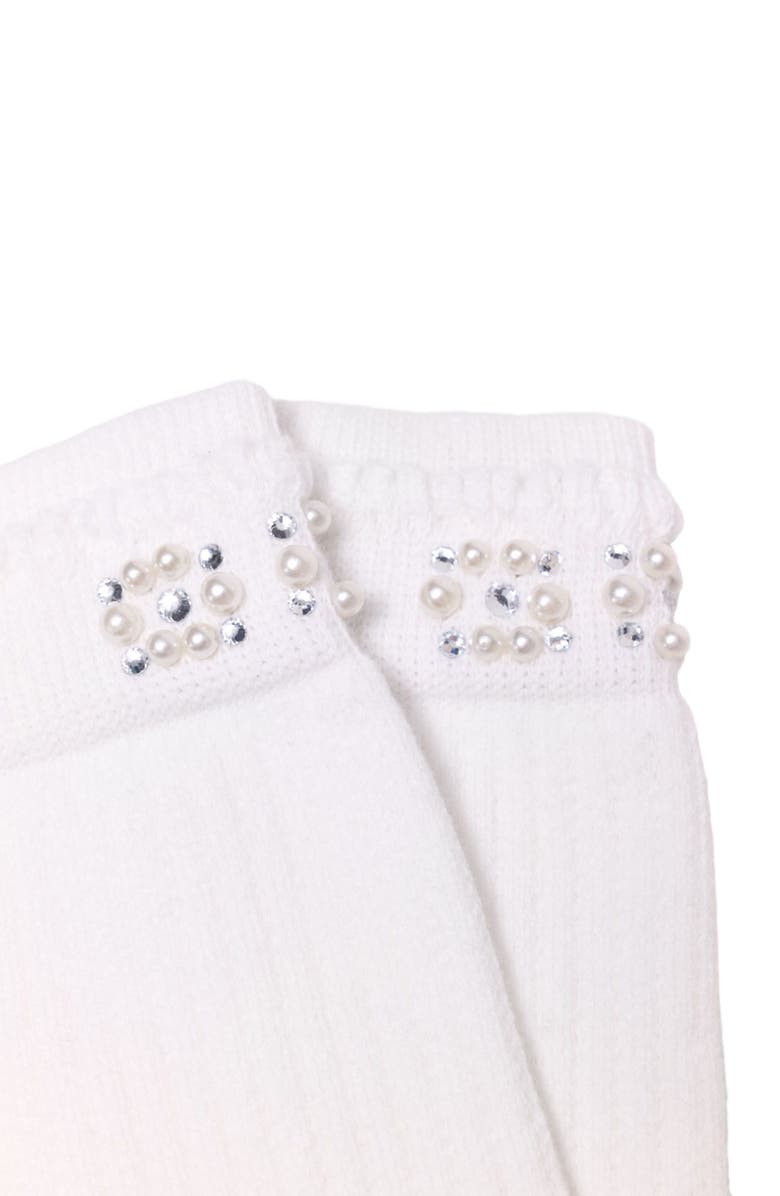 maje Pearl pointelle socks, Alternate, color, White