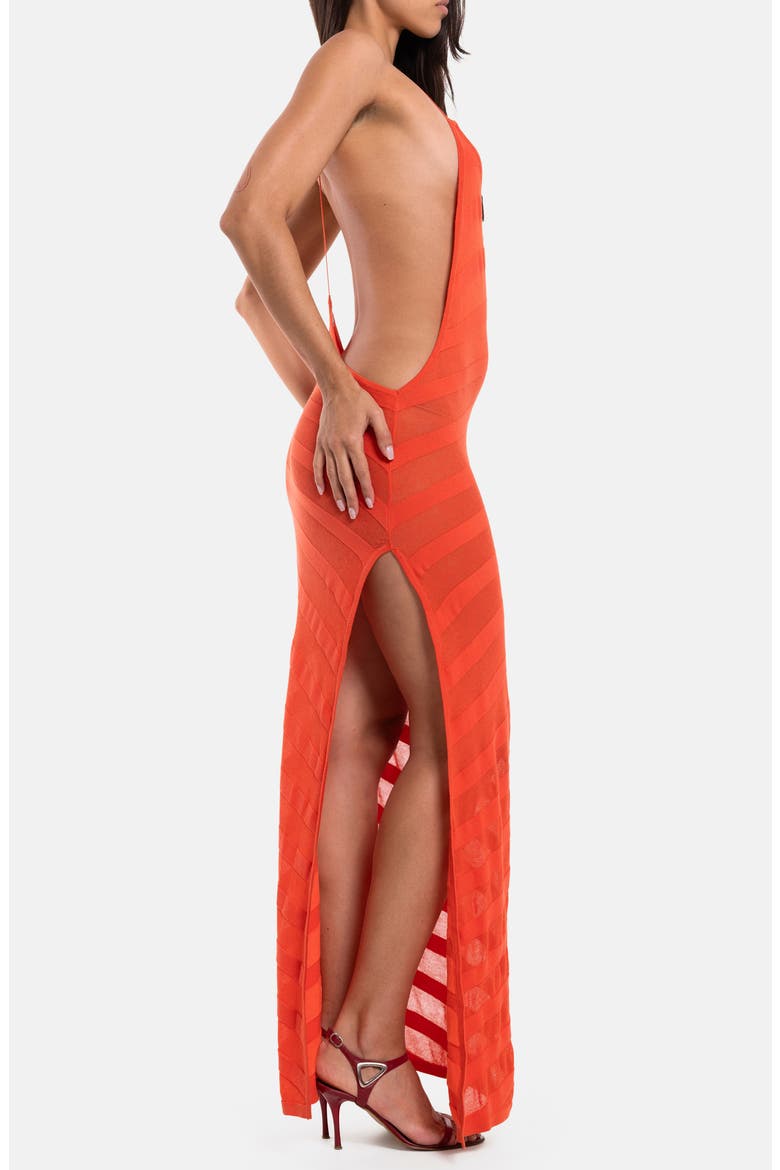 Noir Knit Maxi Dress, Alternate, color, CORAL