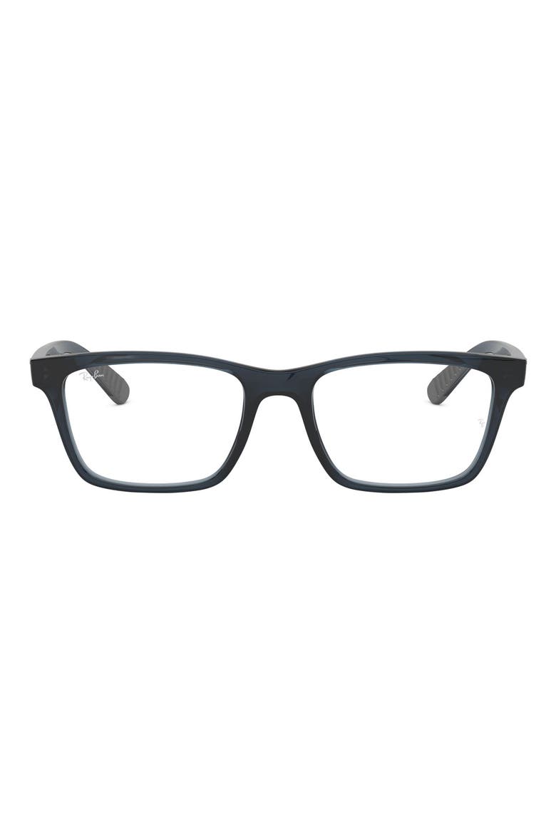 55mm Square Optical Glasses, Main, color, TRANSPARENT GREY/ BLUE