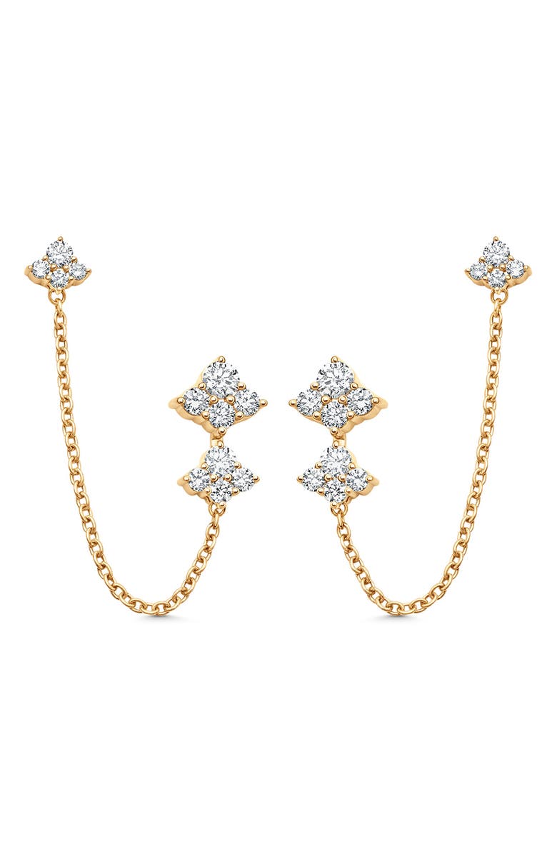 Sara Weinstock Dujour Diamond Cluster Chain Earrings, Main, color, Yellow Gold/ Diamond