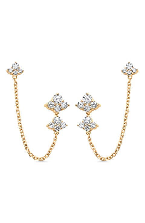 Dujour Diamond Cluster Chain Earrings