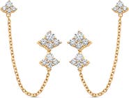 Sara Weinstock Dujour Diamond Cluster Chain Earrings
