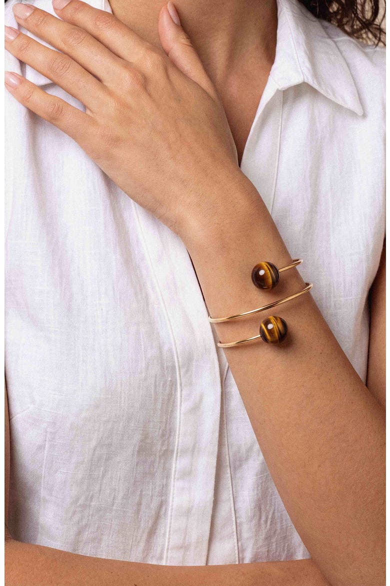 Summer Escape Tiger's Eye Cuff, Alternate, color, TIGERS EYE