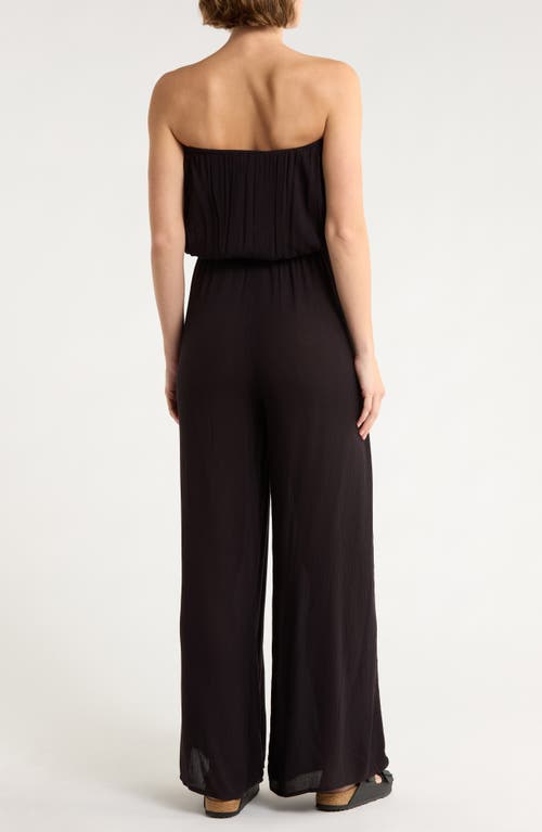 Elan Strapless Cover-up Jumpsuit In Black