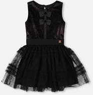 Deux par Deux Sleeveless Bi-Material Velour and Mesh Dress
