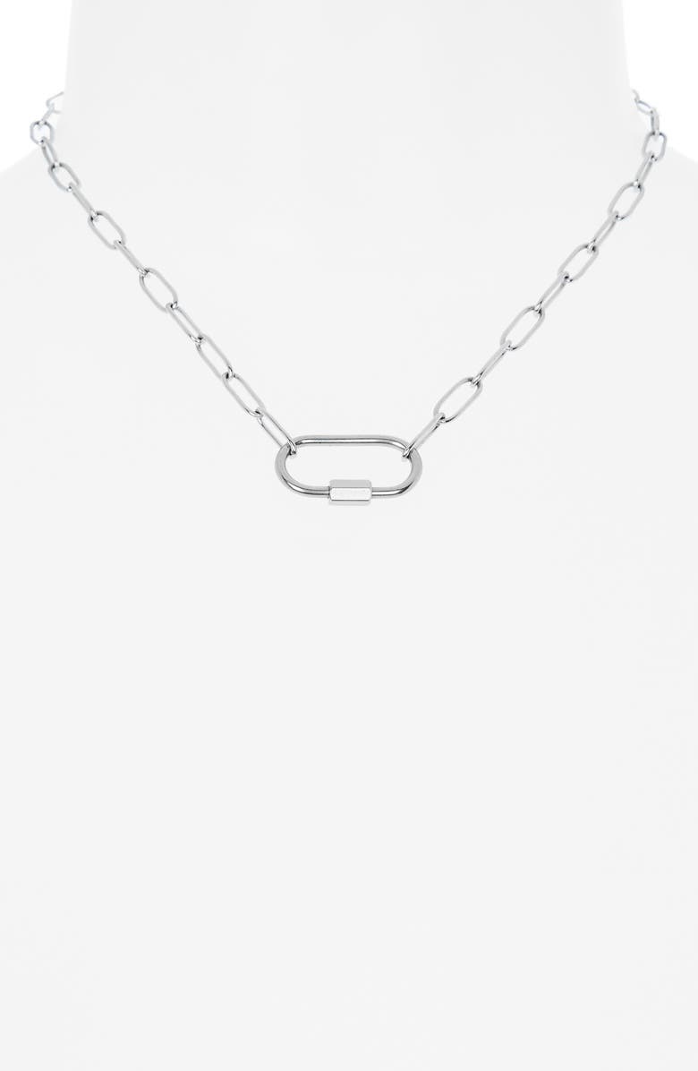 Petit Moments Carabiner Pendant Necklace, Alternate, color, Silver