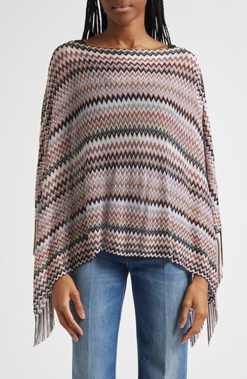Missoni Metallic Zigzag Knit Poncho | Nordstrom