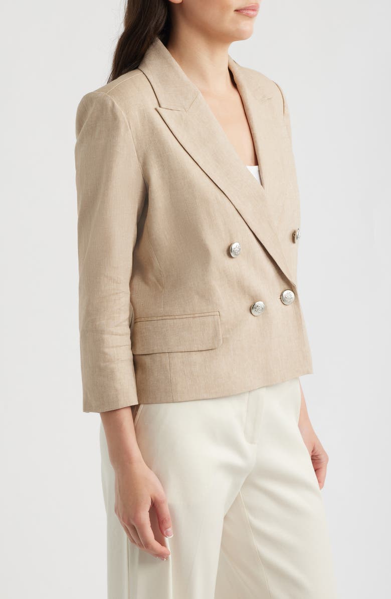 Halogen<sup>®</sup> Double Breasted Crop Blazer, Alternate, color, Pebble