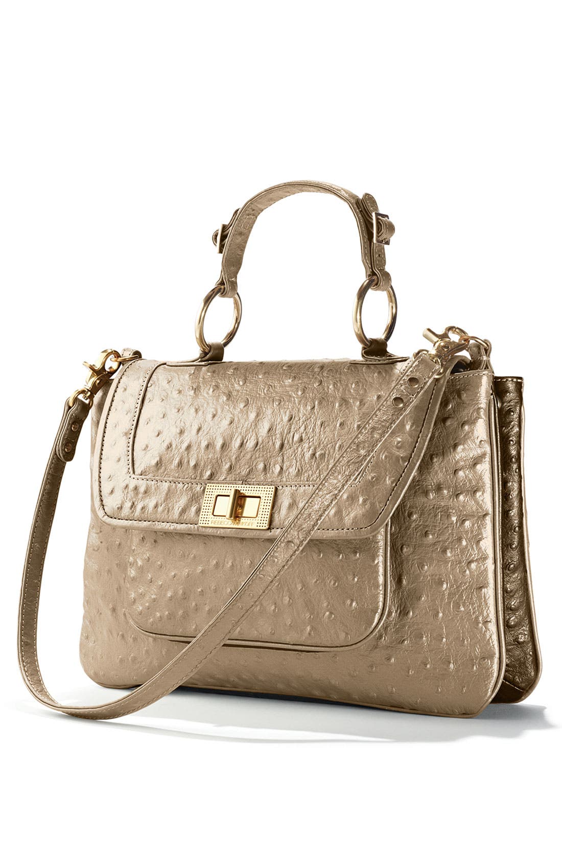 Rebecca Minkoff 'Covet' Ostrich Embossed Satchel, Alternate, color, 