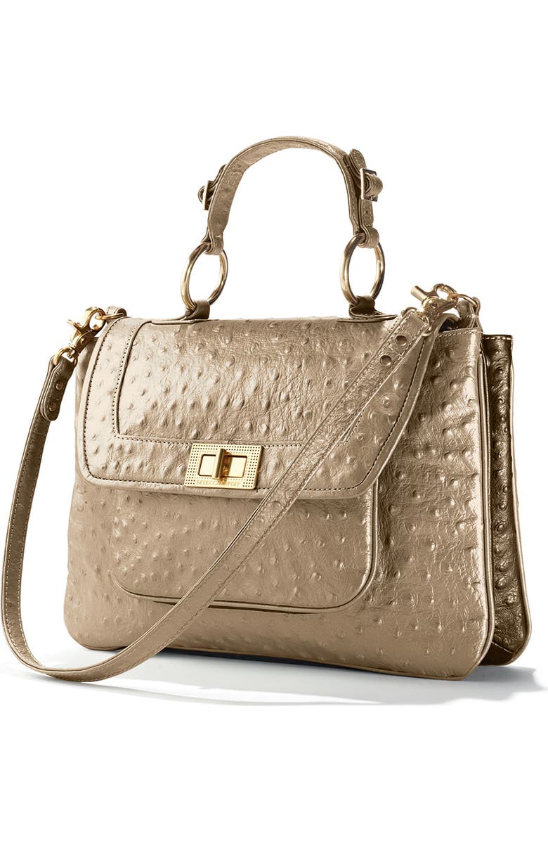 Rebecca Minkoff 'Covet' Ostrich Embossed Satchel, Alternate, color,