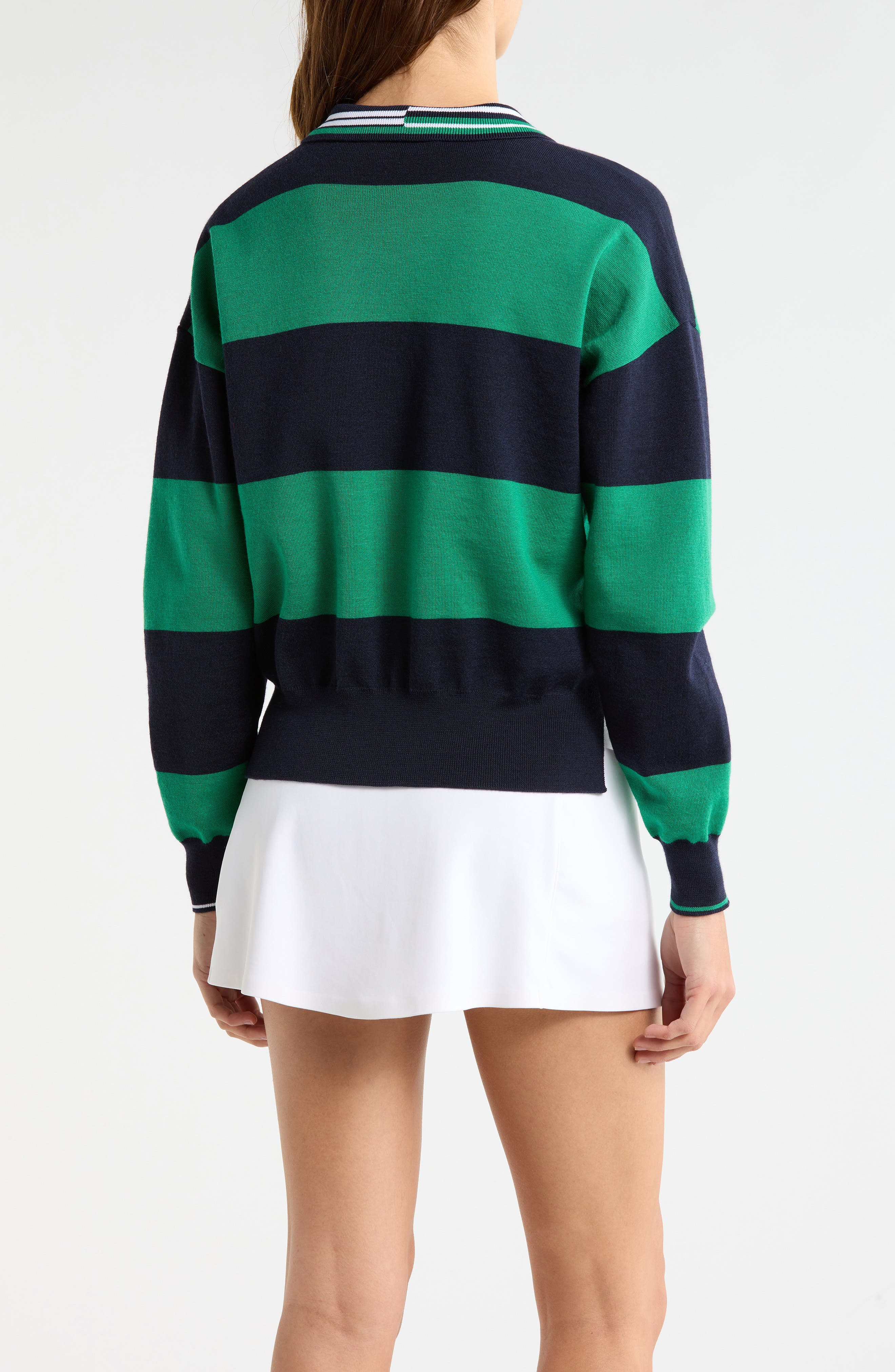 Stripe Merino Wool Rugby Golf Sweater - image 2