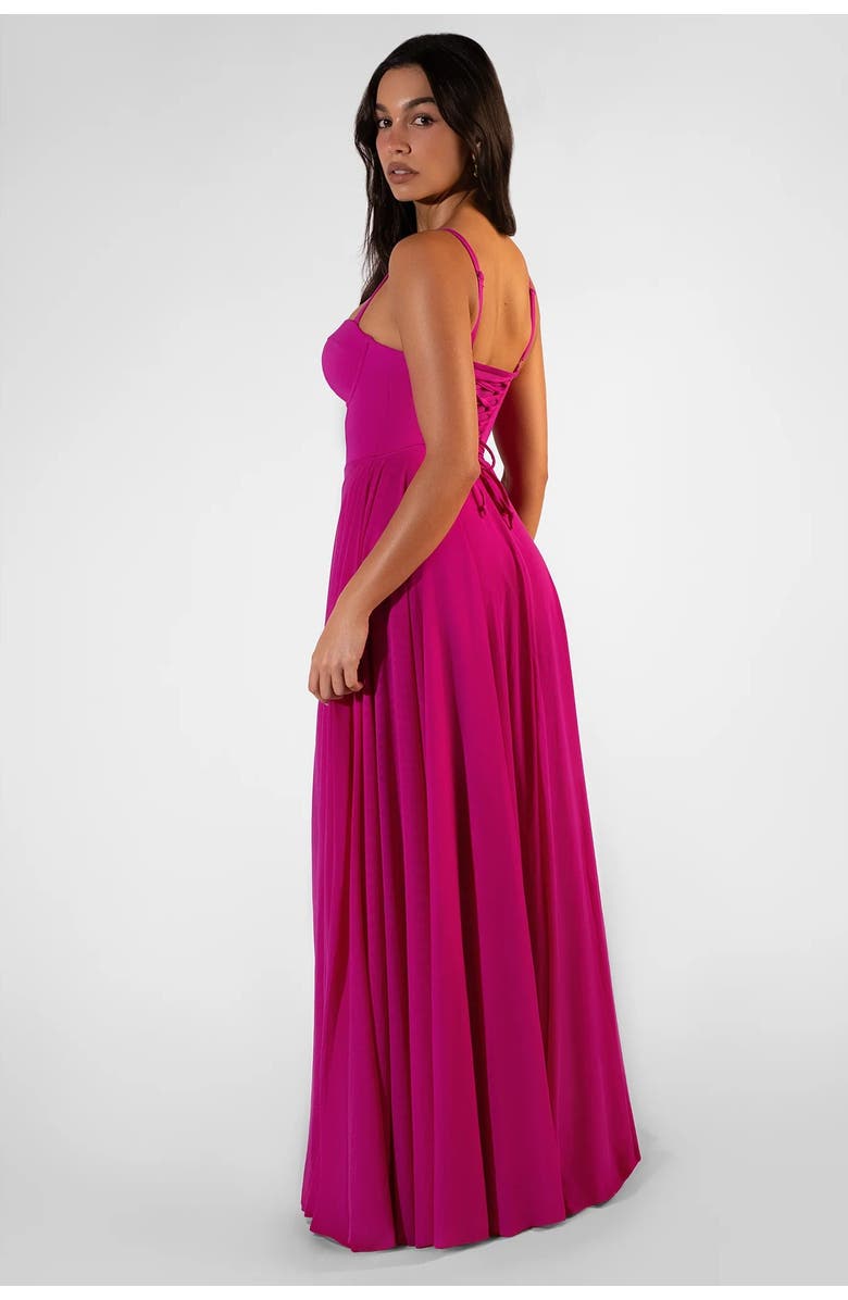 TA3 Mega Sculpting Push-Up Maxi Dress, Alternate, color, Electric Fuchsia