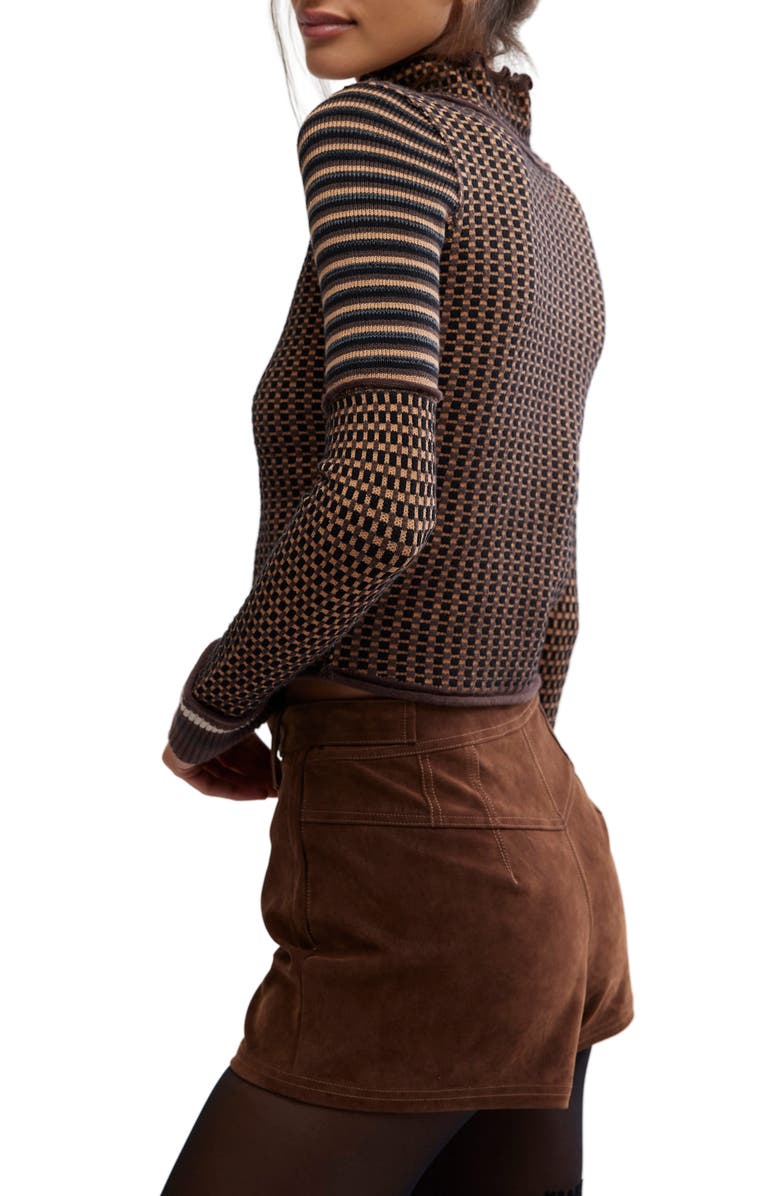 Free People Gamer Cuff Crop Stretch Cotton Blend Sweater, Alternate, color,