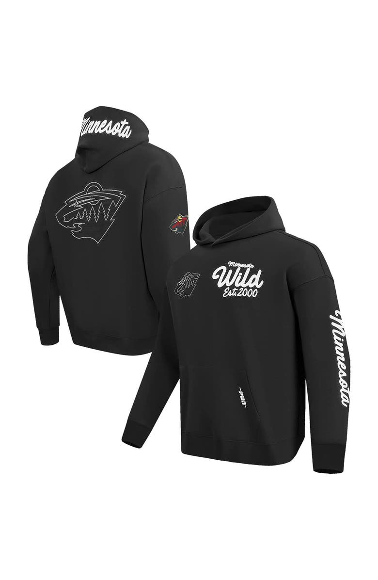 PRO STANDARD Men's Pro Standard Black Minnesota Wild Paint the City Pullover Hoodie, Alternate, color, Black