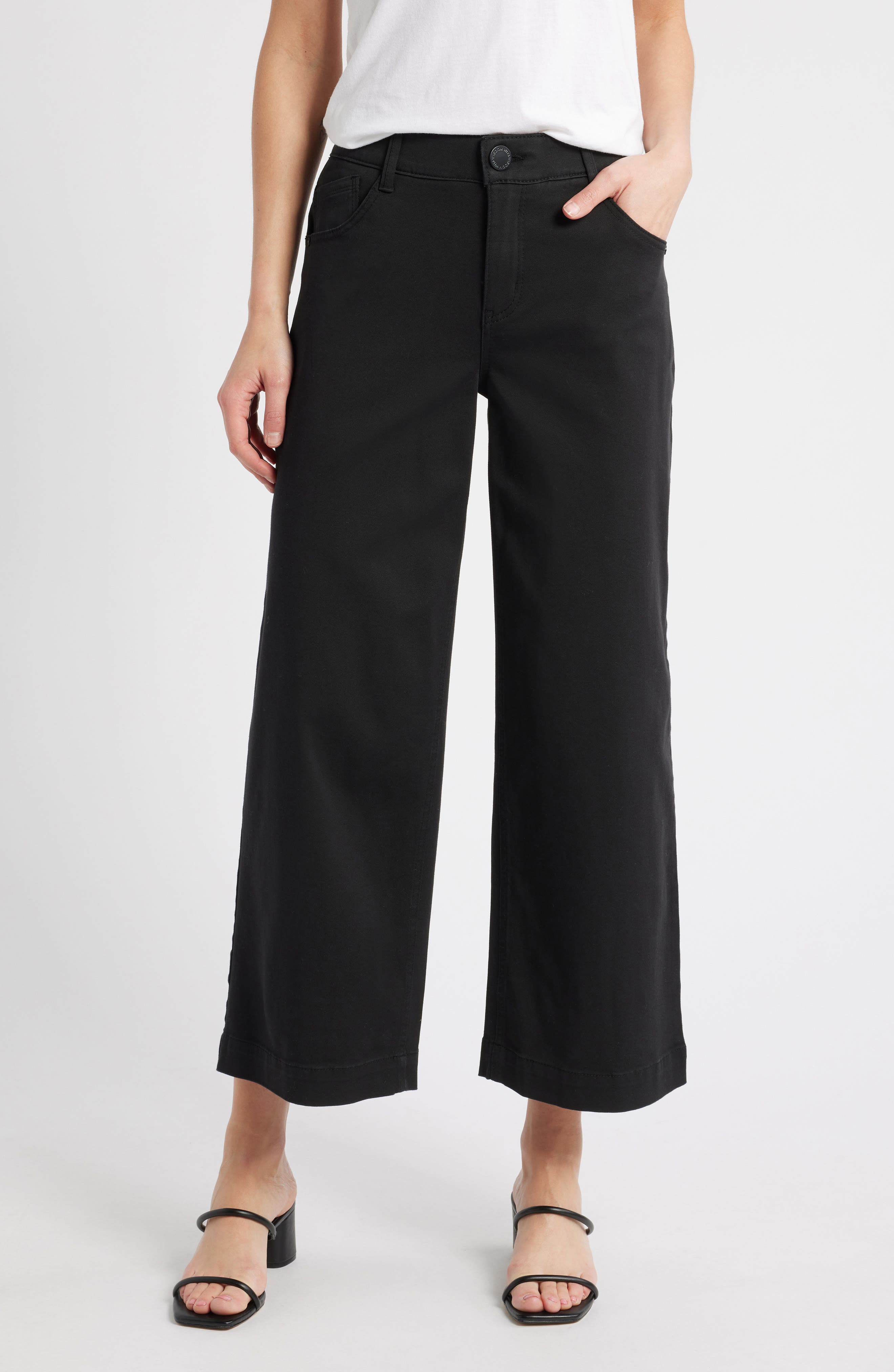 Wit & Wisdom Sam High Waist Ankle Wide Leg Twill Pants