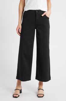 Wit & Wisdom Sam High Waist Ankle Wide Leg Twill Pants