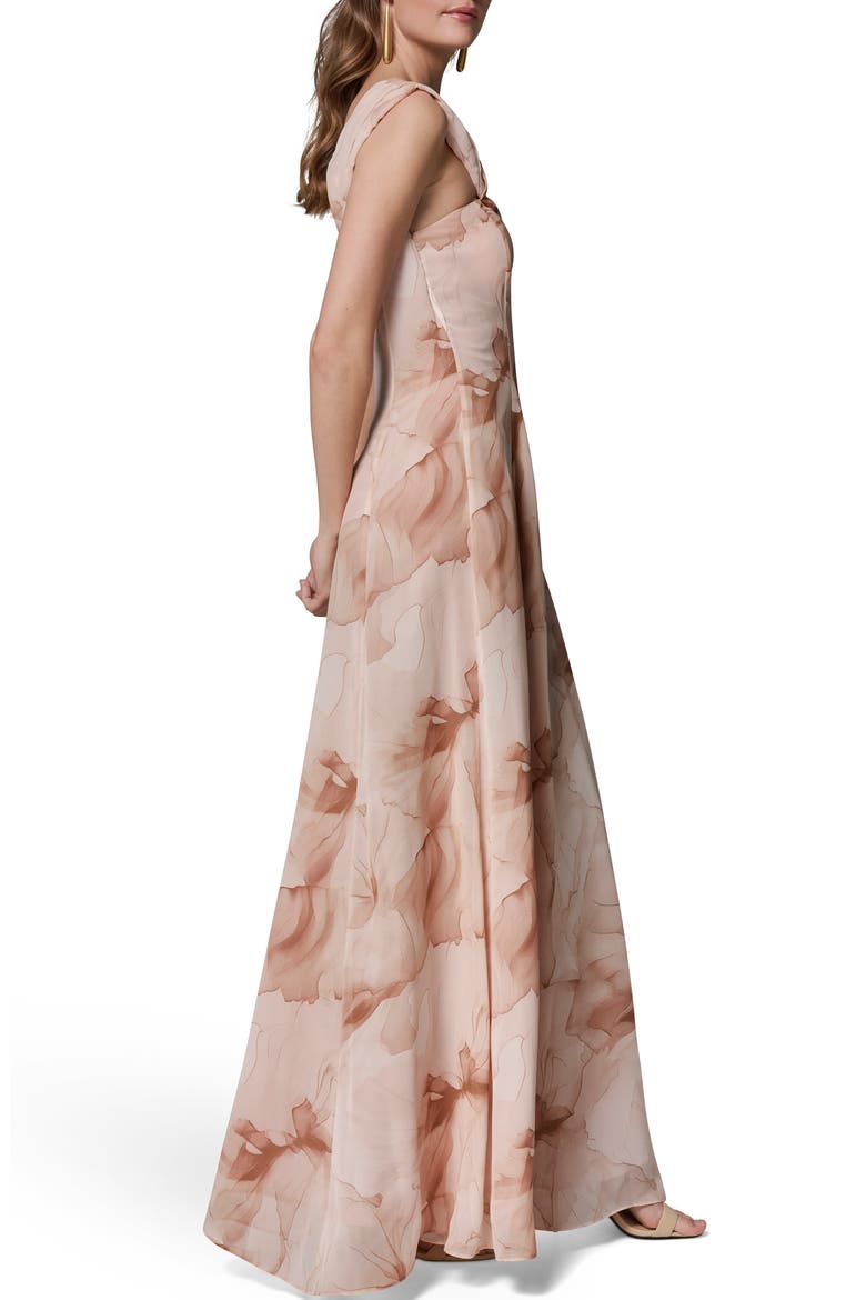 Floral Print Asymmetric Gown, Alternate, color, UMBRIA MUL