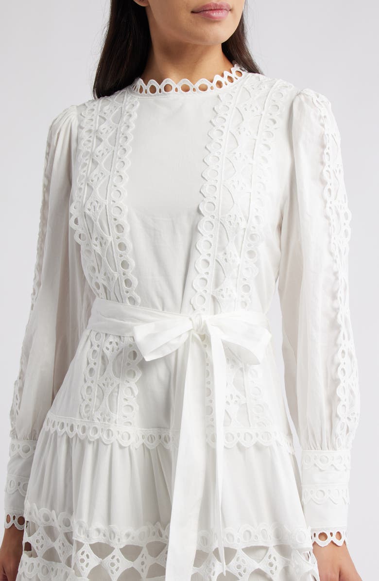 LAYERED WITH LOVE Lace Trim Long Sleeve Cotton Maxi Dress, Alternate, color,