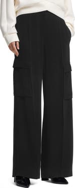 BOSS Tianamia Wide Leg Crepe Cargo Pants