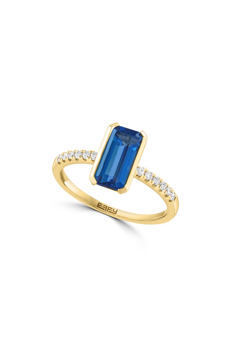 Diamond & London Blue Topaz Ring, Main, color, BLUE