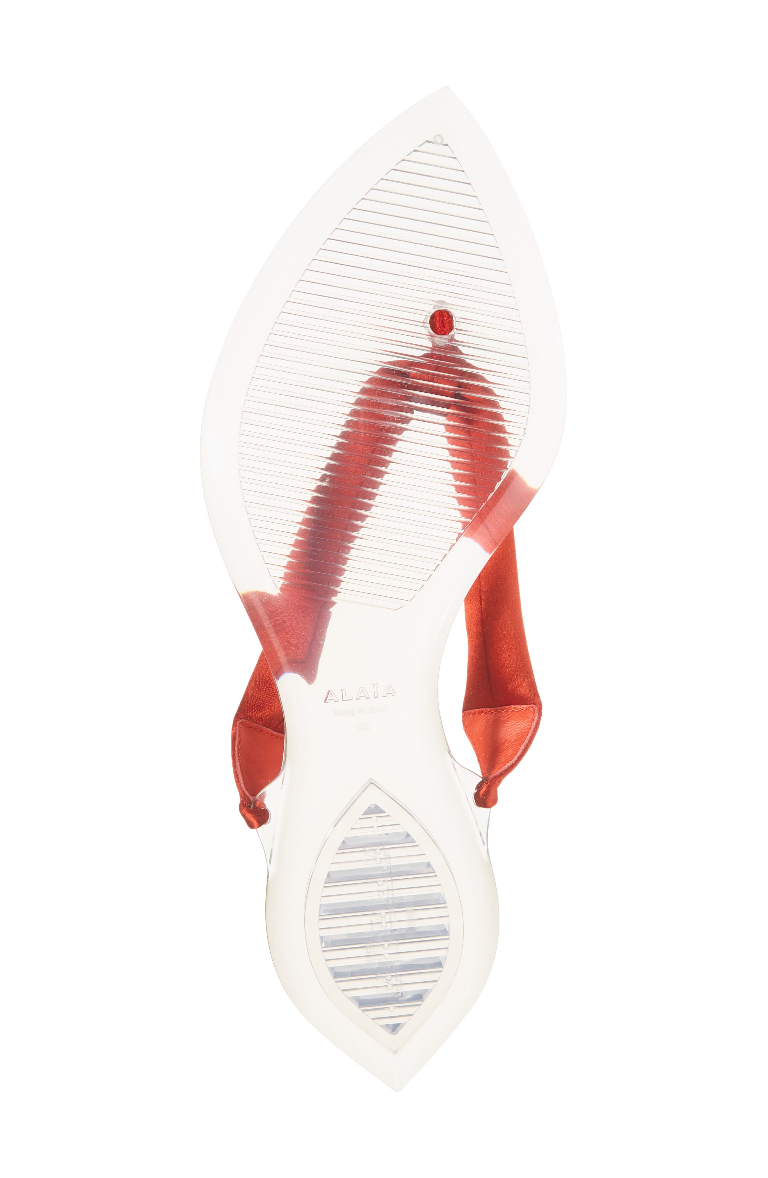 Invisible Padded Thong Sandal, Alternate, color, ROUGE ORANGE