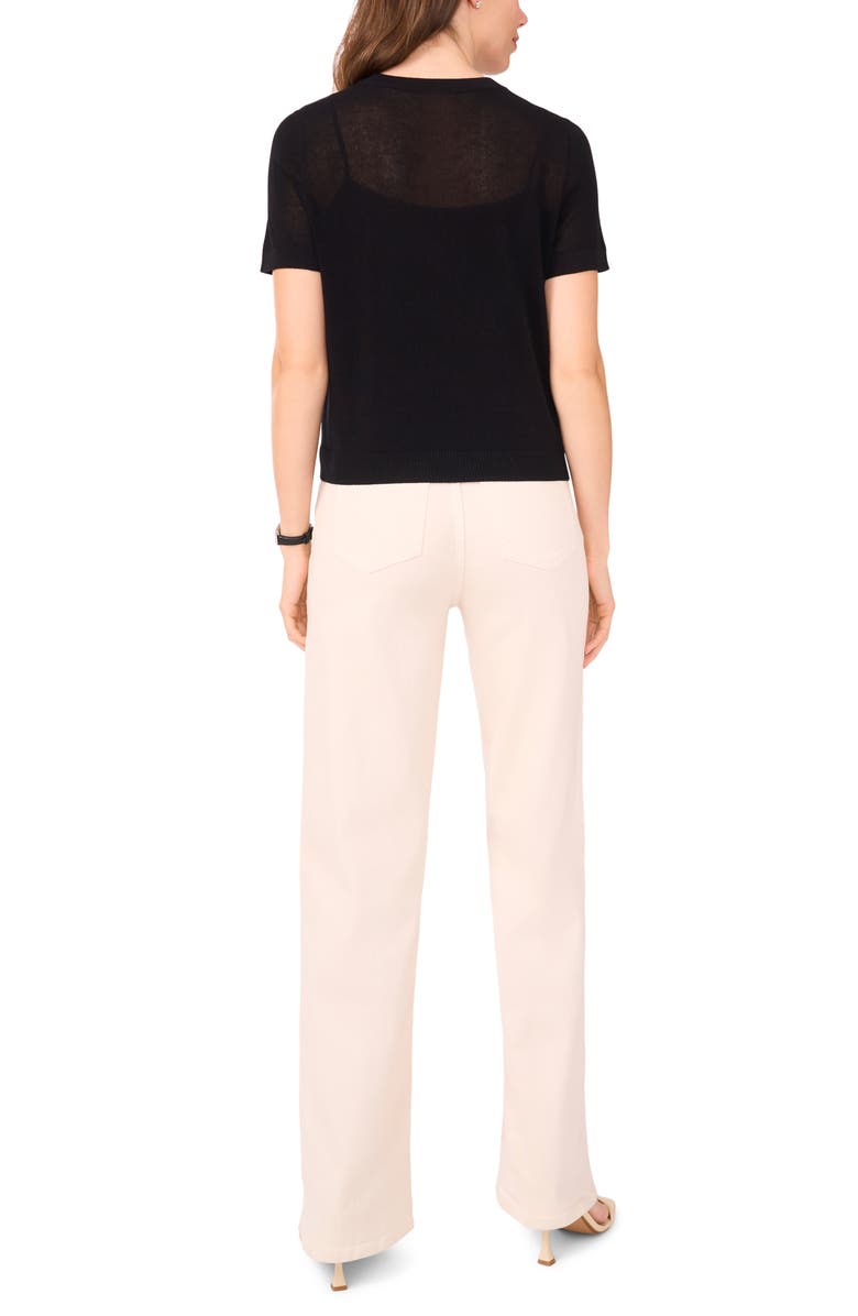 Halogen<sup>®</sup> Short Sleeve Sweater, Alternate, color, Rich Black