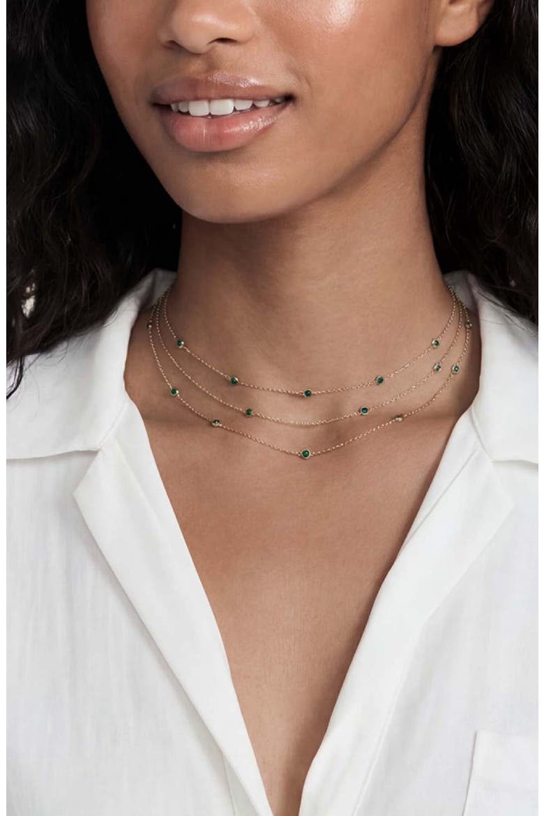 Crystal Station Layered Necklace, Alternate, color, GREEN