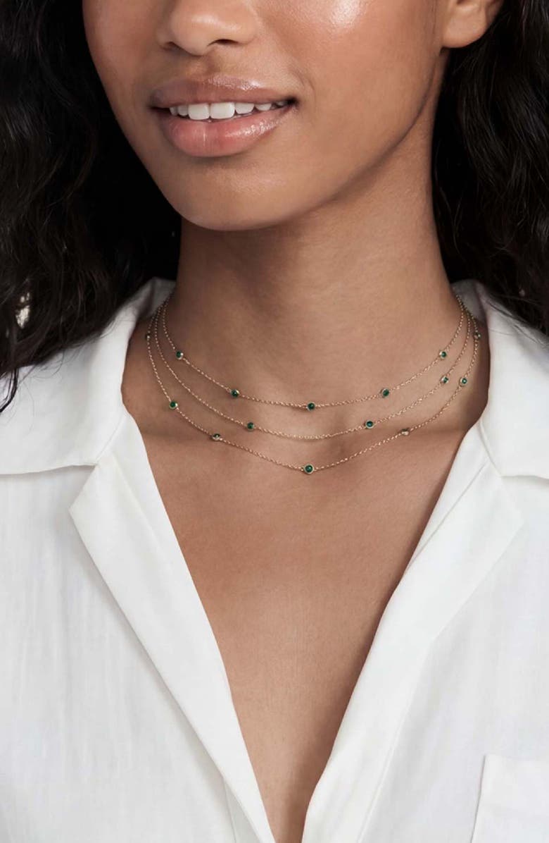 Ettika Crystal Station Layered Necklace, Alternate, color, Green