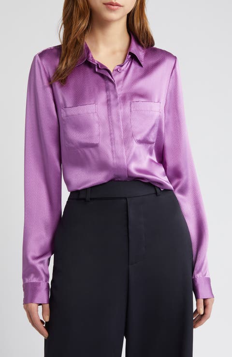 Pocket Silk Button-Up Shirt