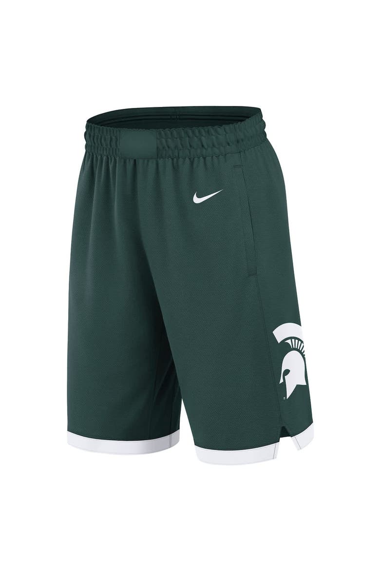 Men's Nike Green Michigan State Spartans Road Replica Performance Basketball Shorts, Alternate, color, Green