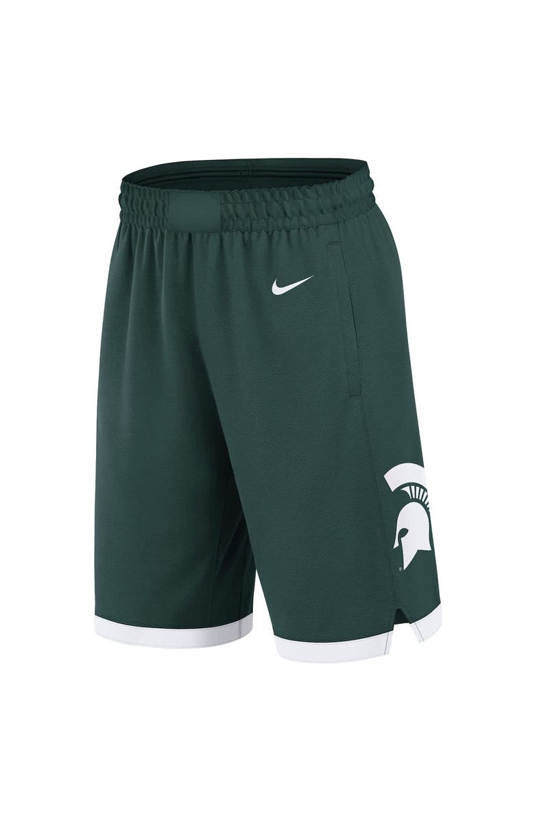 Nike Men's Nike Green Michigan State Spartans Road Replica Performance Basketball Shorts, Alternate, color, Green