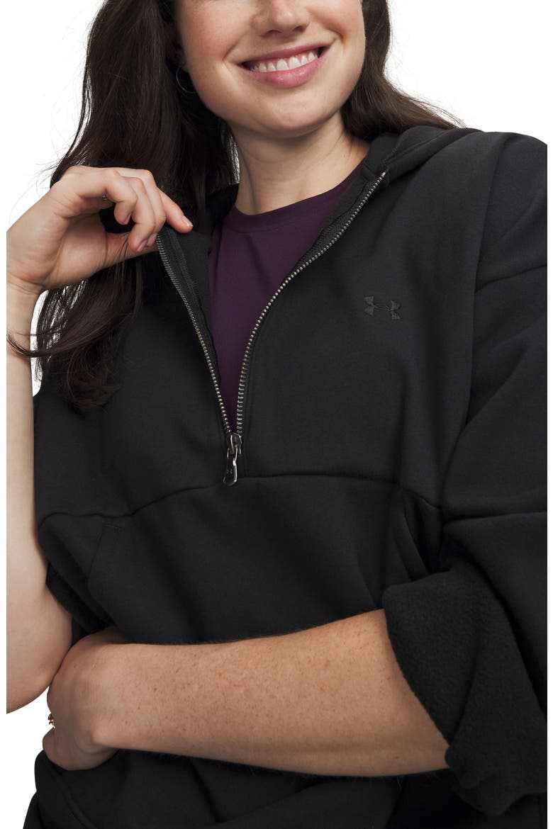 Icon Fleece Half Zip Hoodie, Alternate, color, 008 ULTIMATE BLACK
