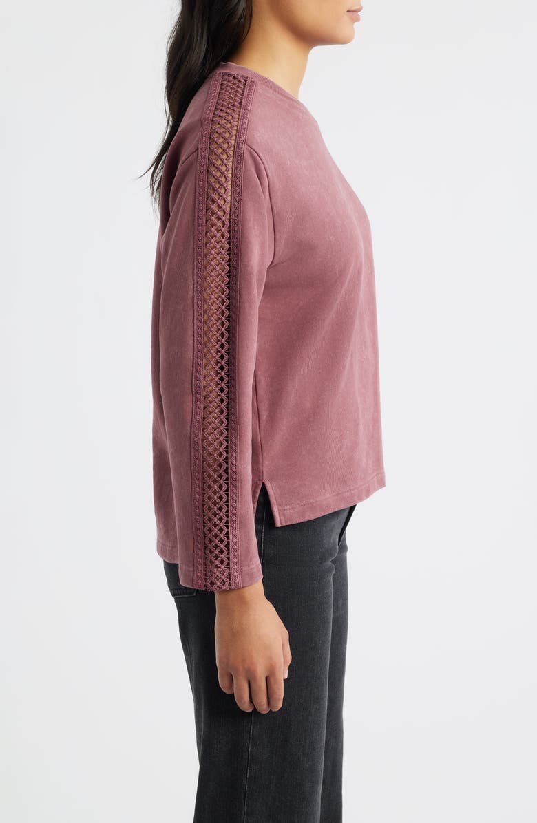 CITY BLUES Detailed Sleeve Sweatshirt, Alternate, color, Dusty Rose