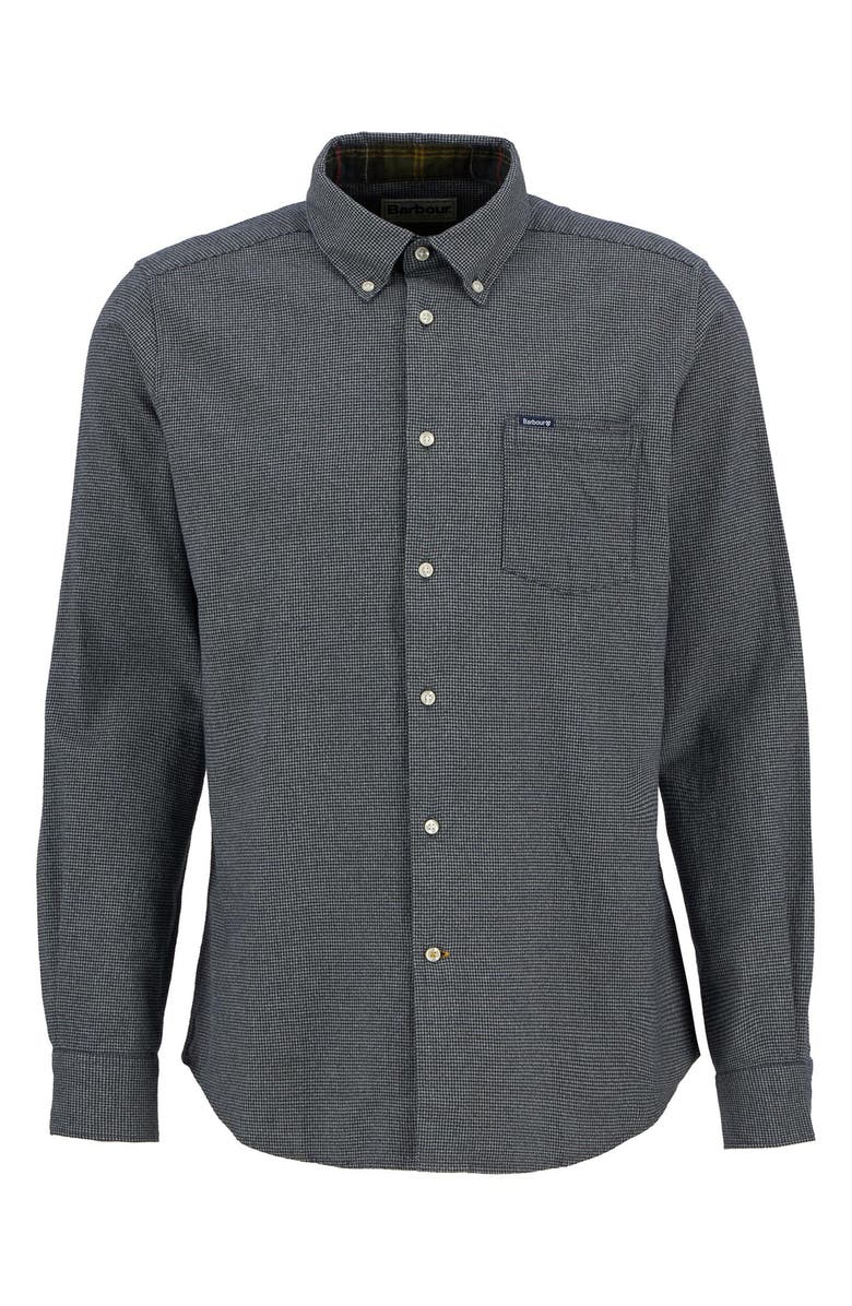 Barbour Turner Houndstooth Button-Down Shirt, Alternate, color, Grey Marl