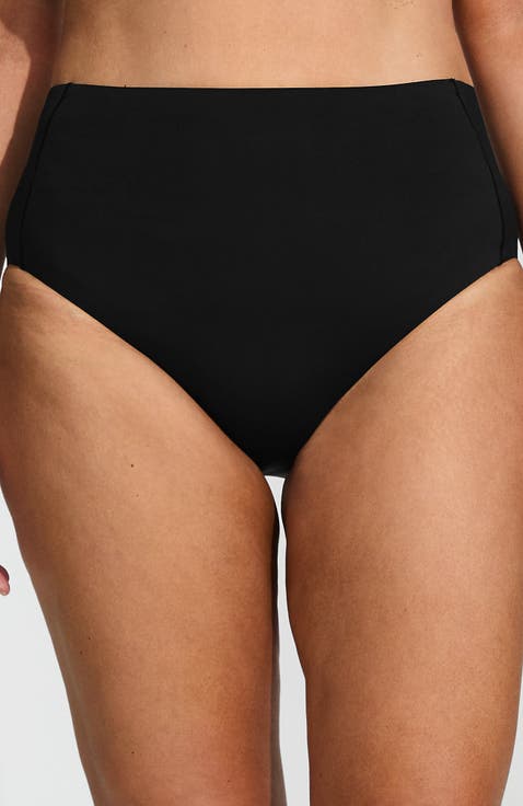 Tugless QuickDry High Waisted High Leg Bikini Bottoms