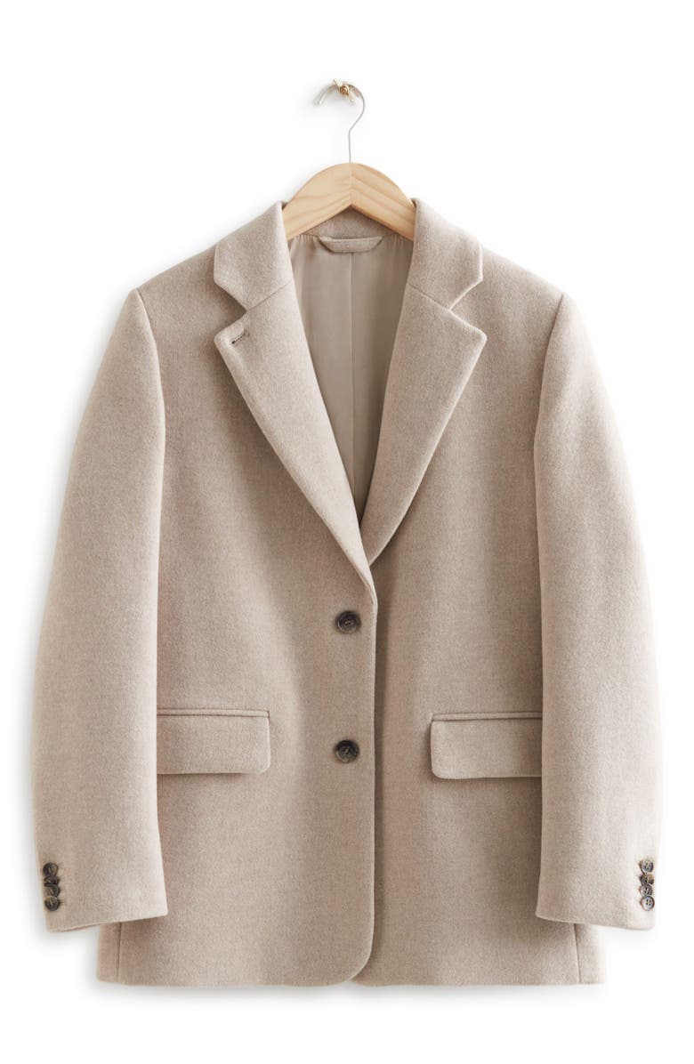 & Other Stories Oversize Wool Blend Blazer, Alternate, color, 