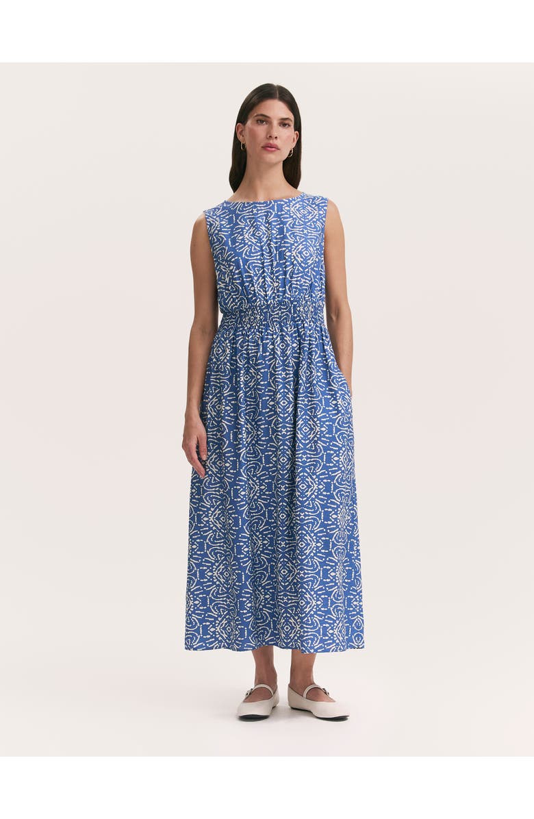 Finery London Willow Floral Sleeveless Midi Dress, Main, color, Blue Batik
