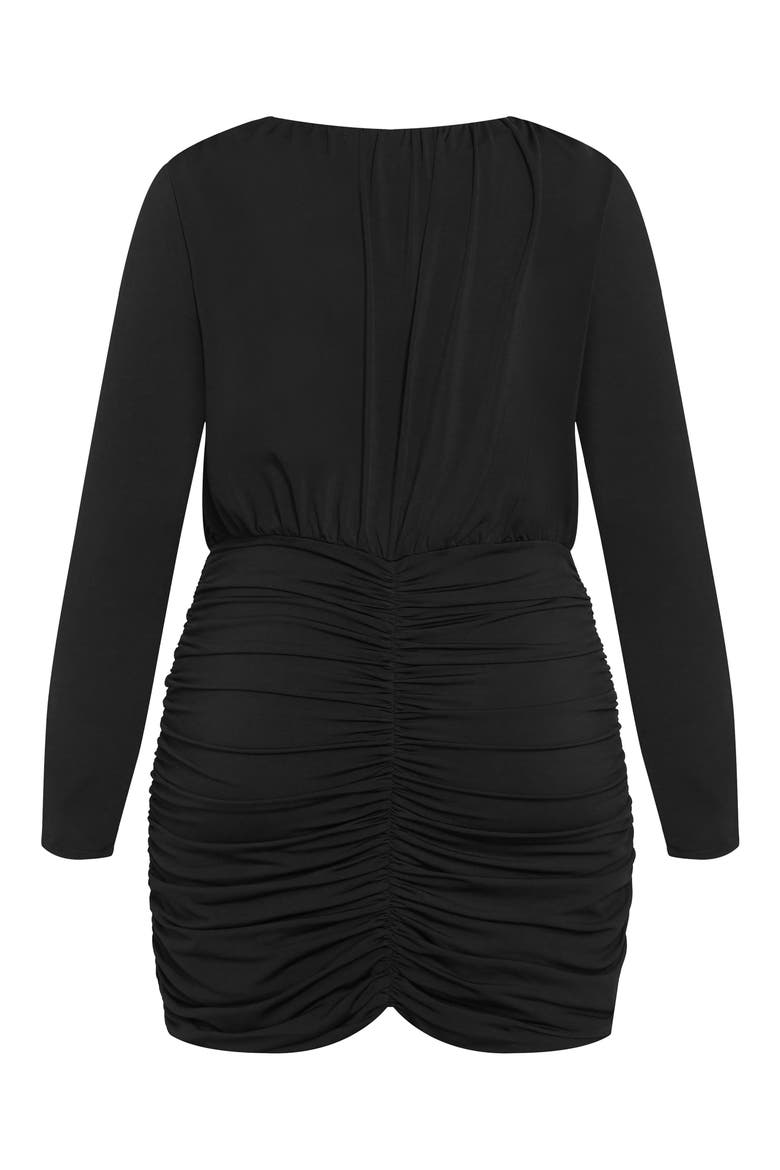 Jolene Ruched Dress, Alternate, color, BLACK