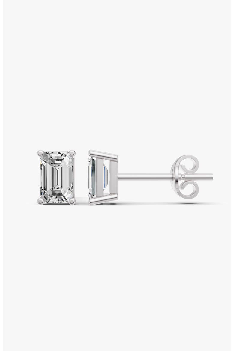 14K Gold Studs Earrings 0.25 ct Emerald Solitaire, Alternate, color, White Gold