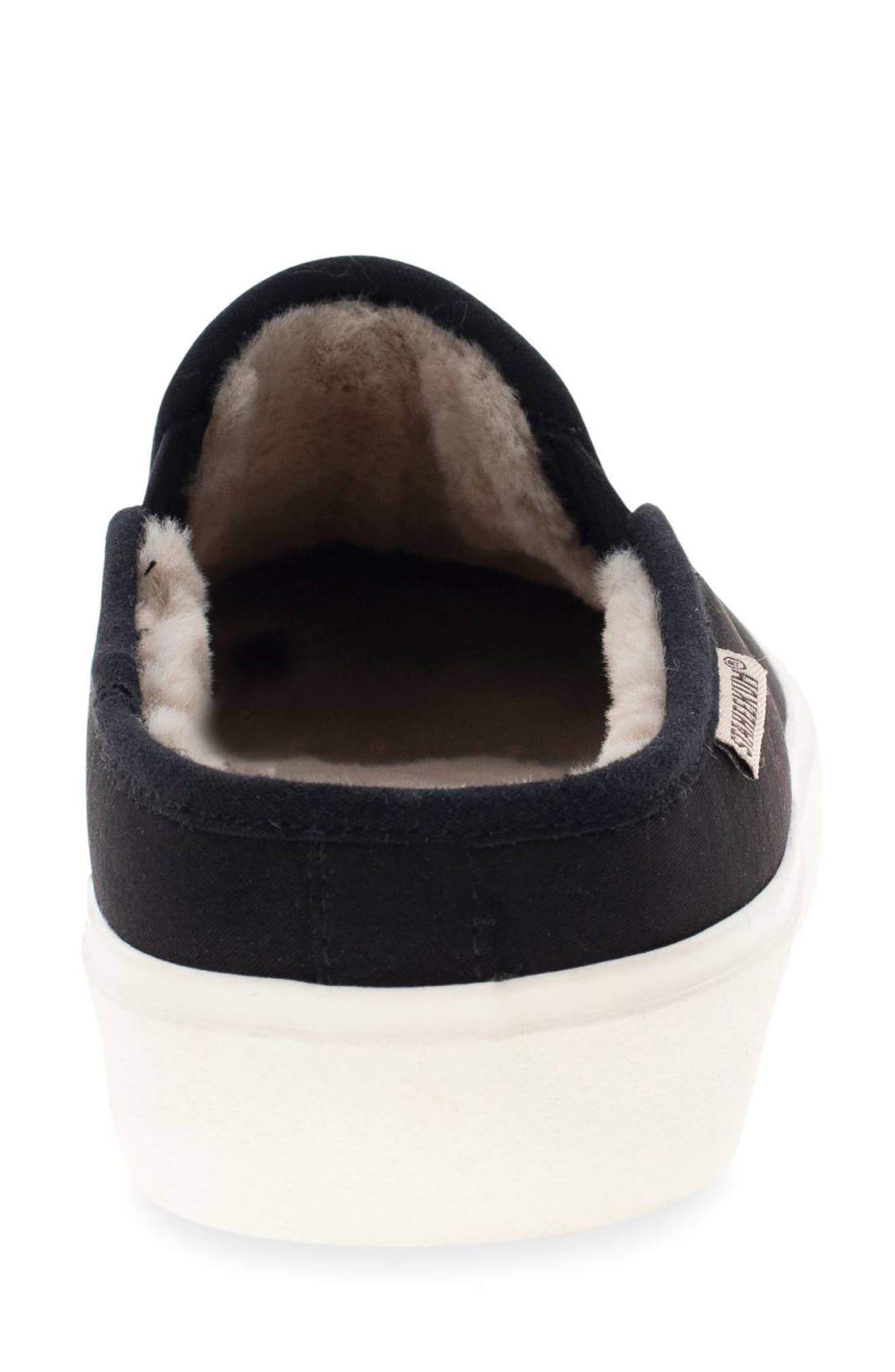 Everyday Quilted Faux Fur Lined Mule, Alternate, color, BLACK