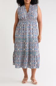 MAX STUDIO Sleeveless Tiered Maxi Dress