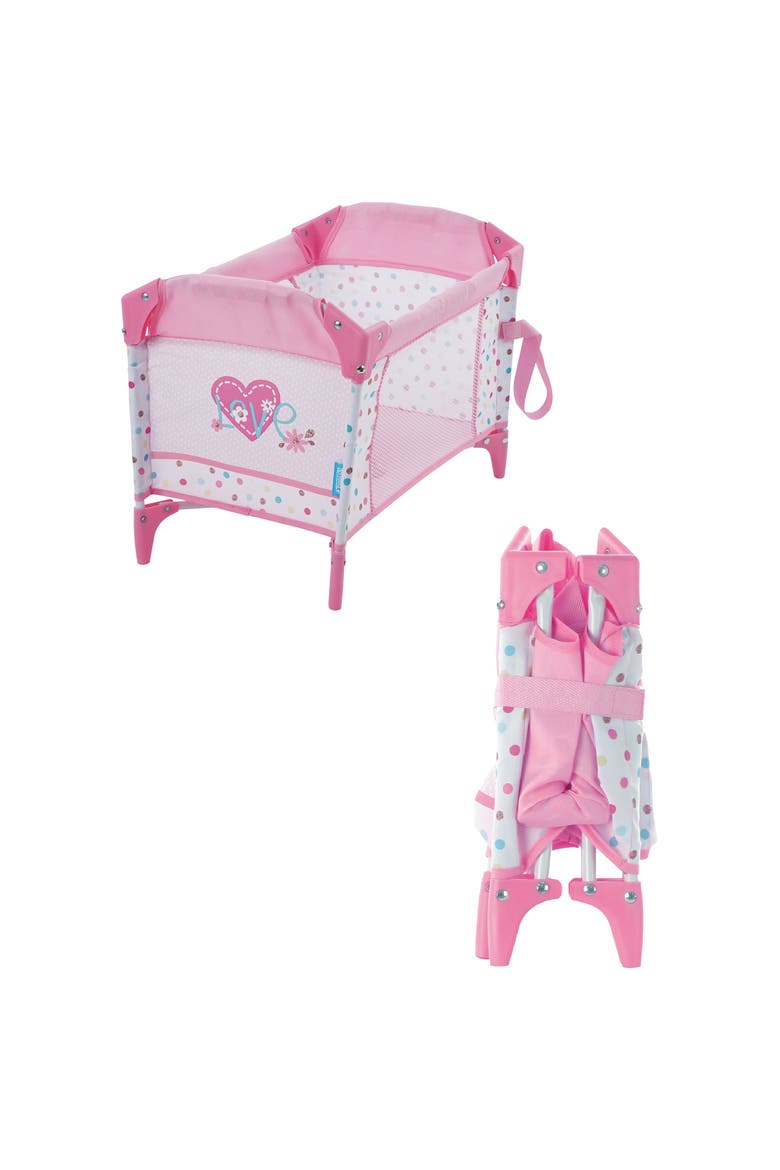 Love Heart Doll Play Yard Baby Doll Accessory Folds for Easy Storage and Travel, Main, color, Multicolored