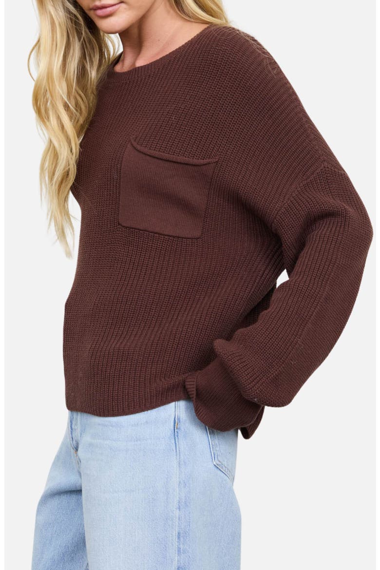 Chunky Relaxed Fit Cotton Sweater, Alternate, color, CHOCOLATE BROWN