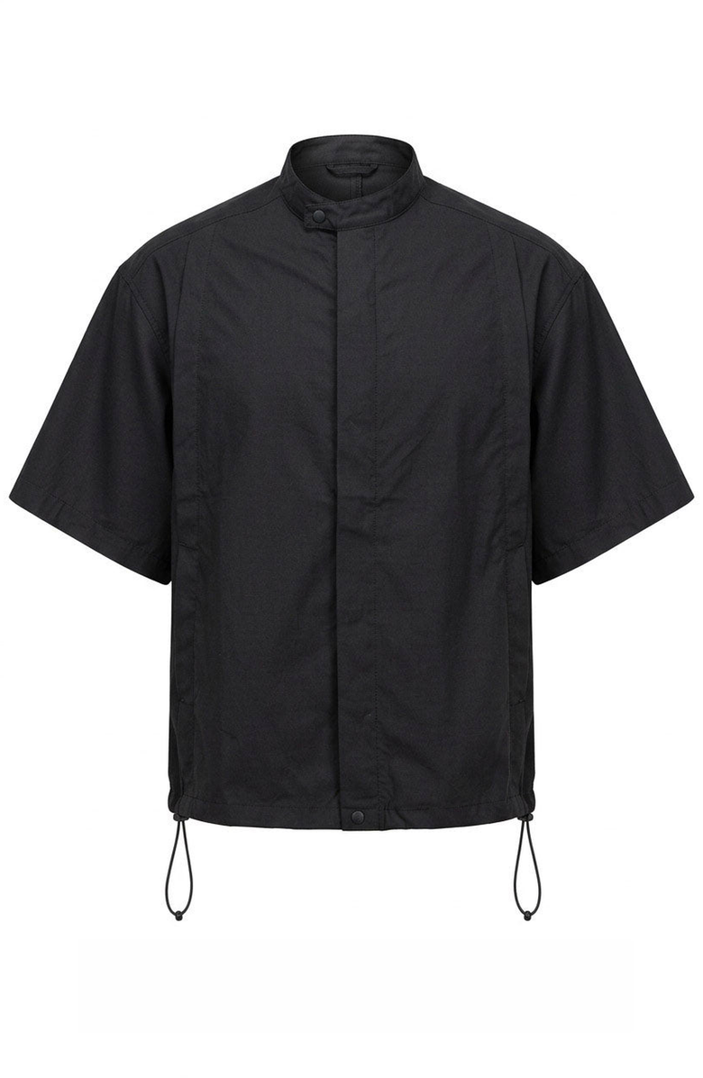 Modenaire Short Sleeve Stand Collar Jacket, Alternate, color, Black