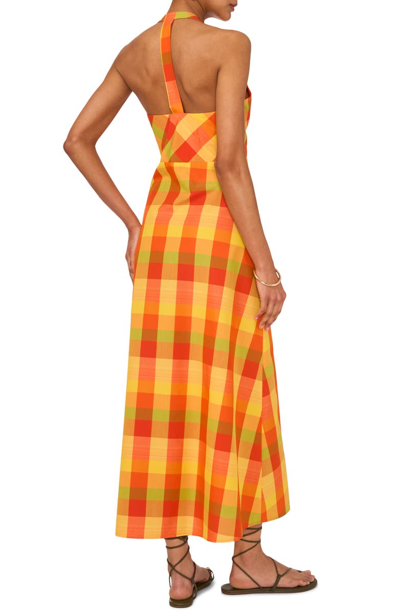 1.STATE Check Halter Maxi Dress, Alternate, color,