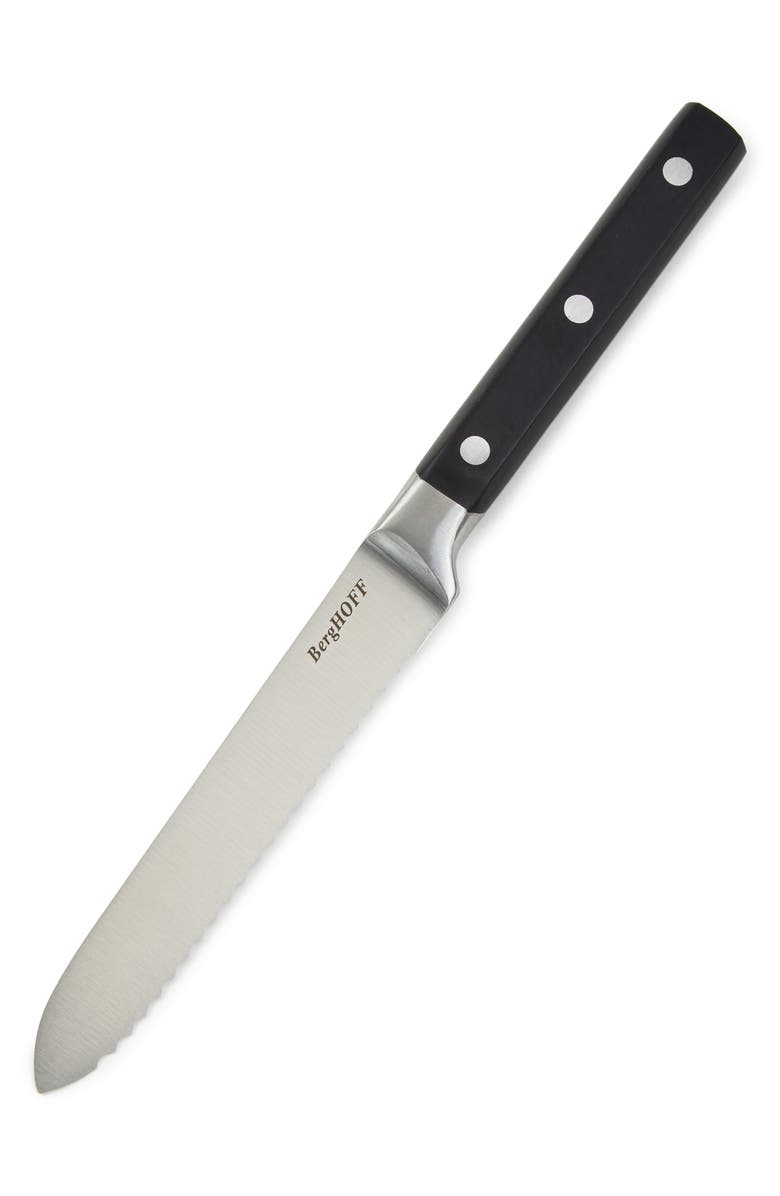 BergHOFF Dina Gene 5" Serrated Knife, Main, color, Black