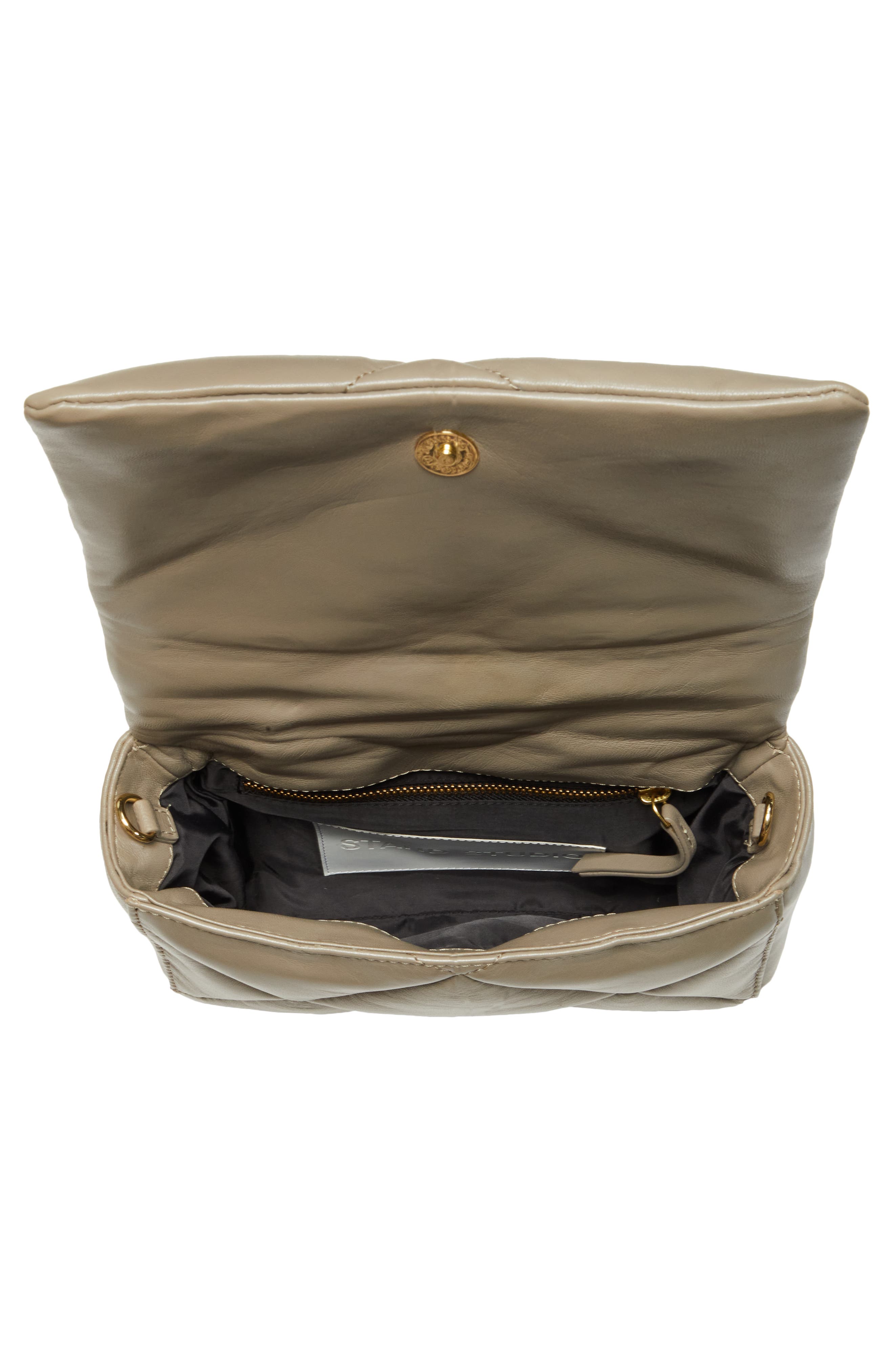 Mini Brynn Quilted Lambskin Leather Shoulder Bag, Alternate, color, SANDSTONE BEIGE W G0LD CHAIN