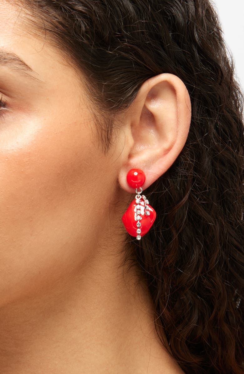 COMPLETEDWORKS Bead & Rhinestone Drop Earrings, Alternate, color, Rhodium Plated